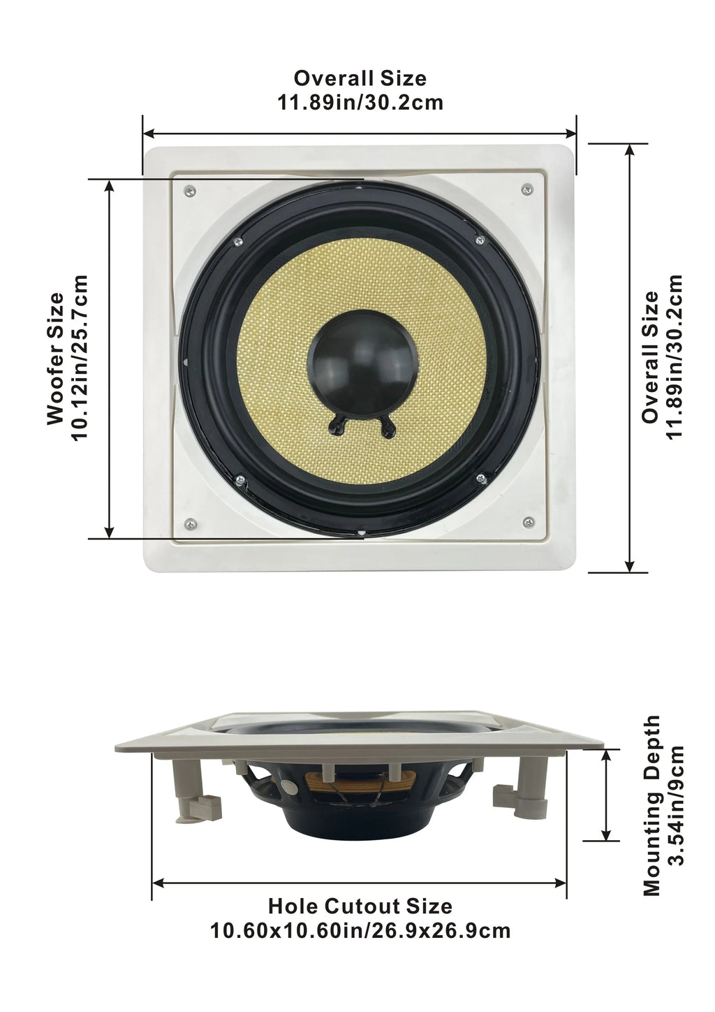 Pack Flush Speaker and Amps 10" Mount with Subwoofers 2 Acoustic HD-S10 Audio