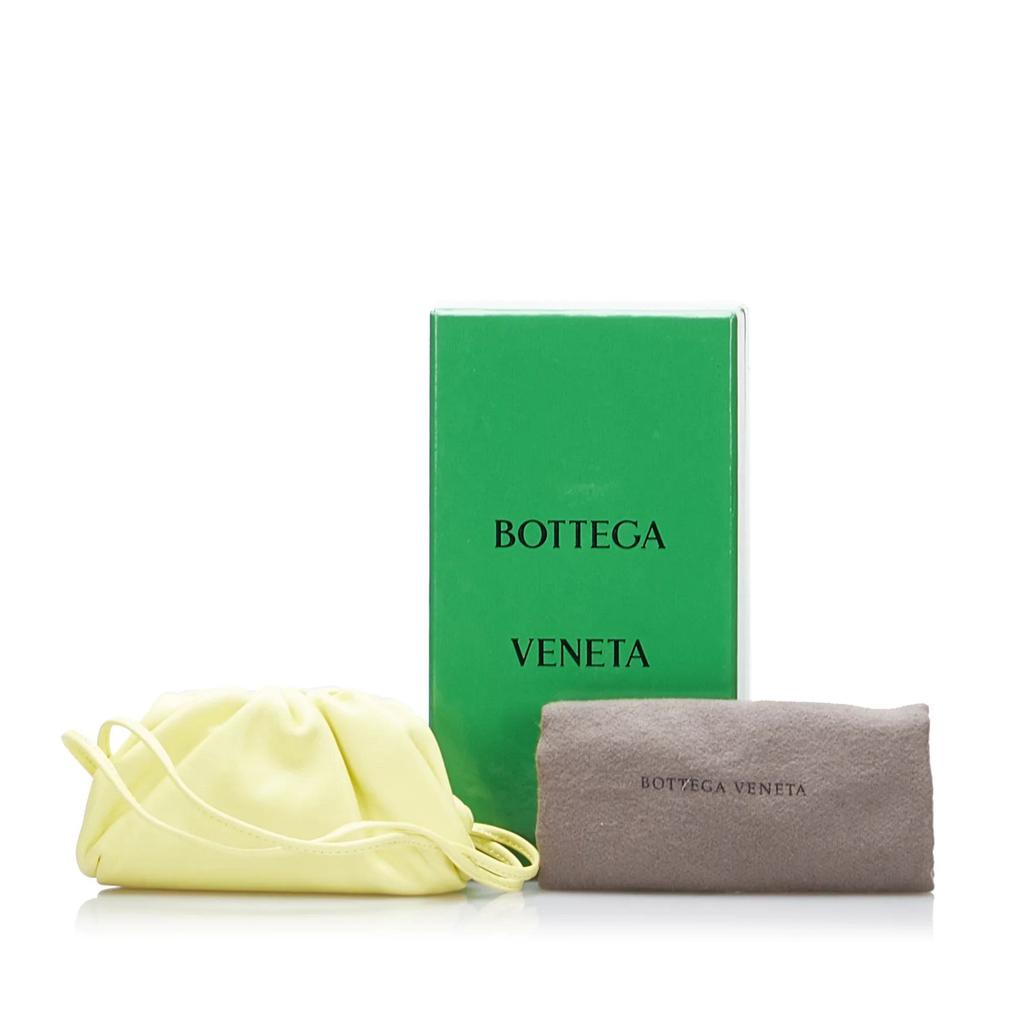 Pouch Bottega Bag Authenticated Leather Veneta Unisex The Yellow Pre-Owned Calf (Good) Crossbody