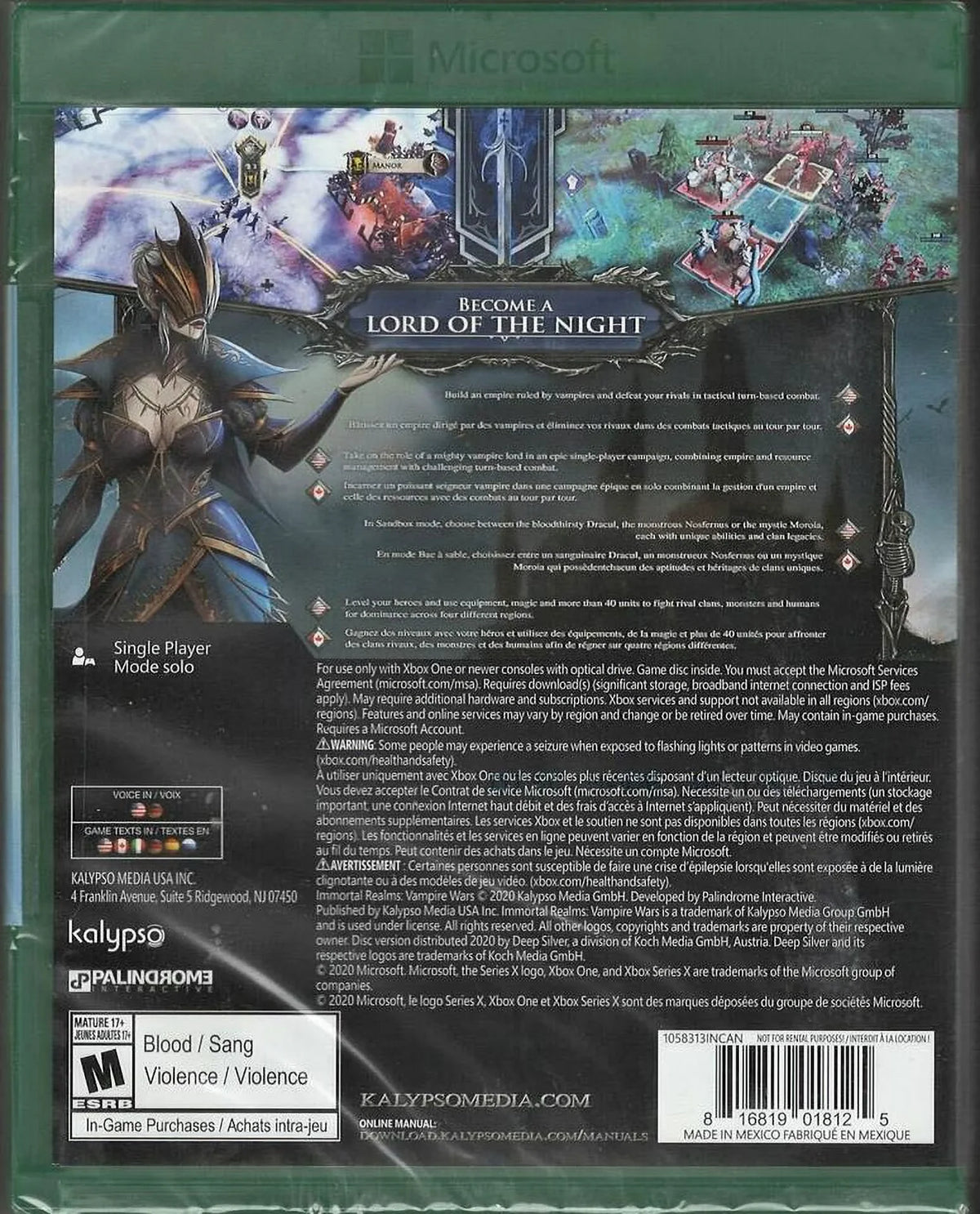 Vampire US Realms: Xbo Factory Sealed One Wars Immortal New (Brand Xbox Version)