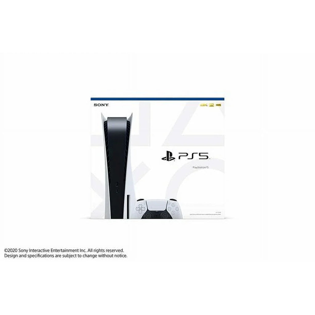 Extra and CFI1015A (Refurbished) White Restored Black Playstation with Version 5 Disc DualSense Controller, Wireless