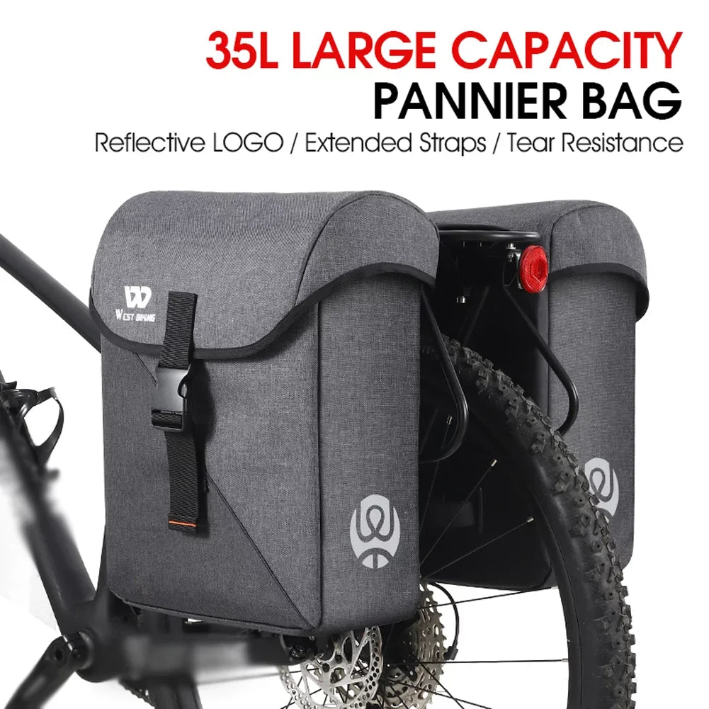 Accessory Large Luggage Lixada Utility Carriers Bag Rear Capacity Bike 35L Seats Trunk Riding Double