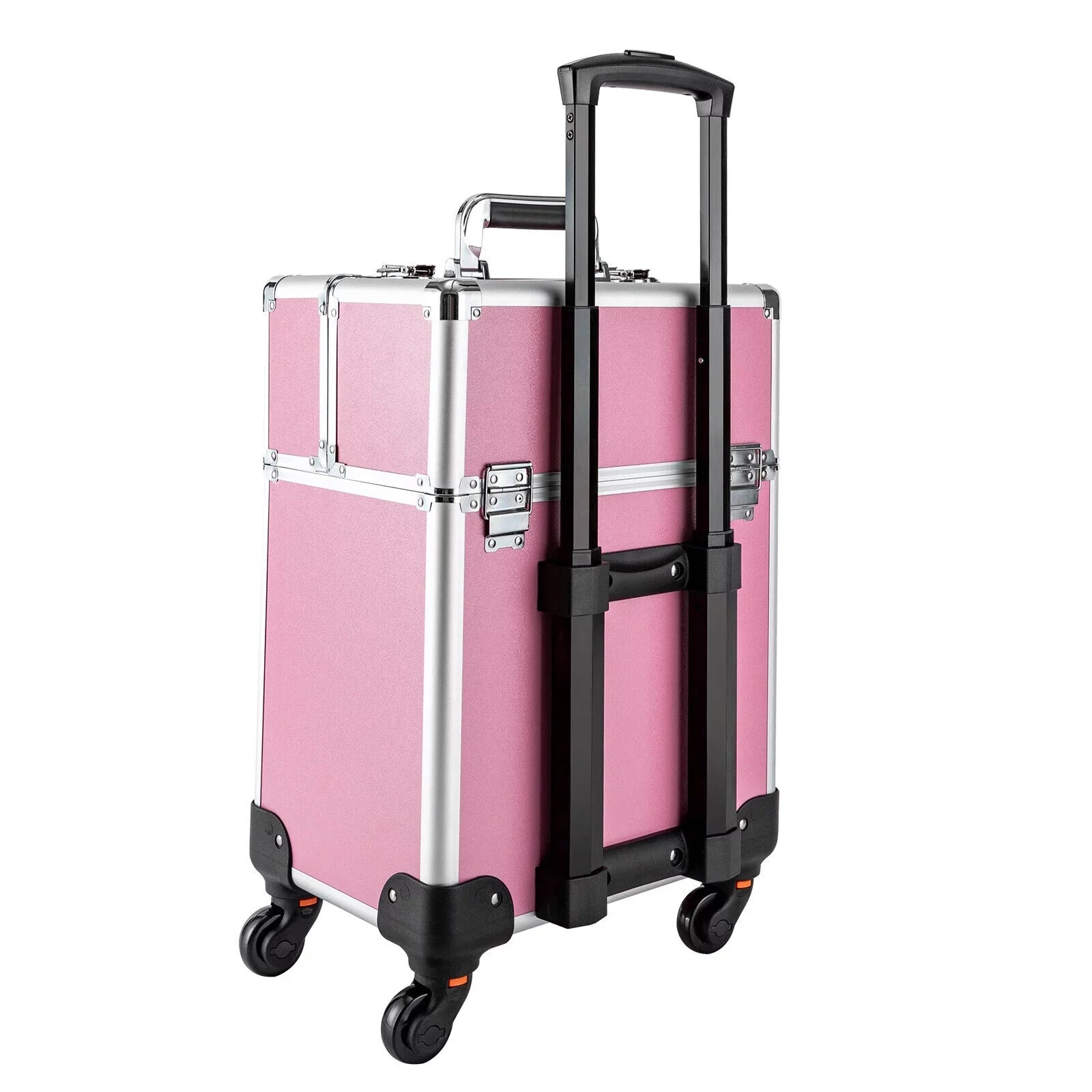 Makeup with Trolley Train 4-Tier Miumaeov Wheels Makeup Storage Cosmetic Professional Case Rolling Organizer