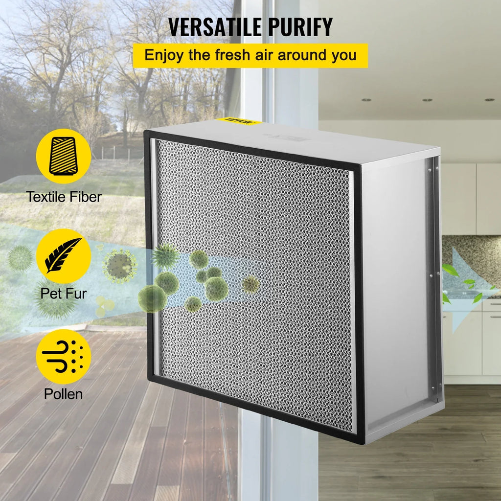 99.97% Air Pleated Filter Frame, HEPA AC Replacement, with Air Galvanized Filter, True Standard 24''x24''x11.5'' Filter Compatible Replacement Bentism Filter Durable Filter,