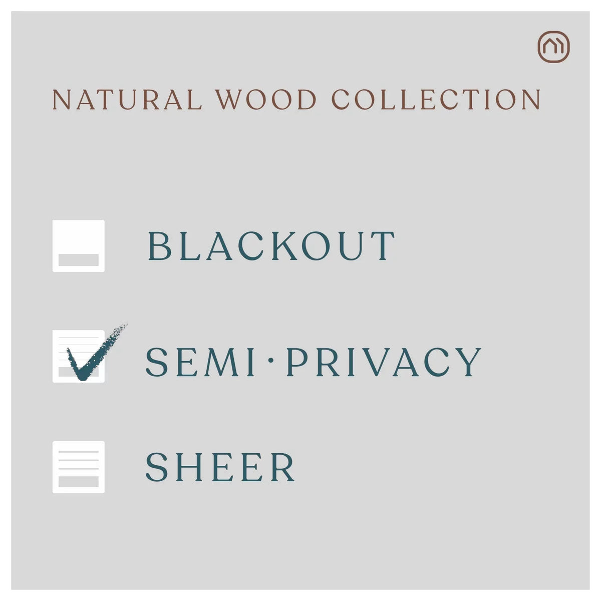| Privacy) Bamboo | Custom Roman 60"H MOOD Cedar Woven Shades 52"W | for Wood Natural NATURAL Natural | Cordless (Great Shades X Designer Windows