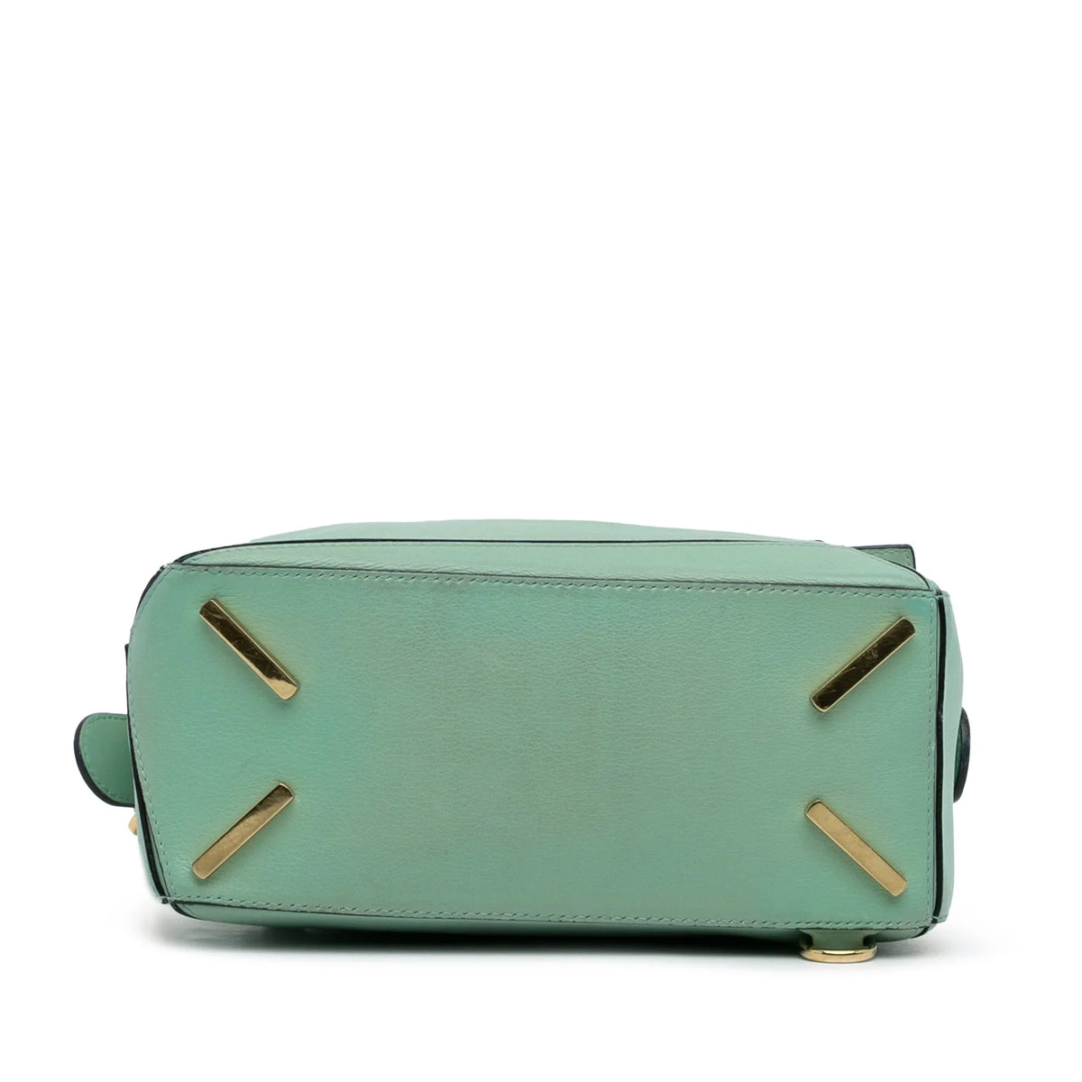 Leather LOEWE Unisex Authenticated Satchel (Good) Puzzle Pre-Owned Small Calf Green