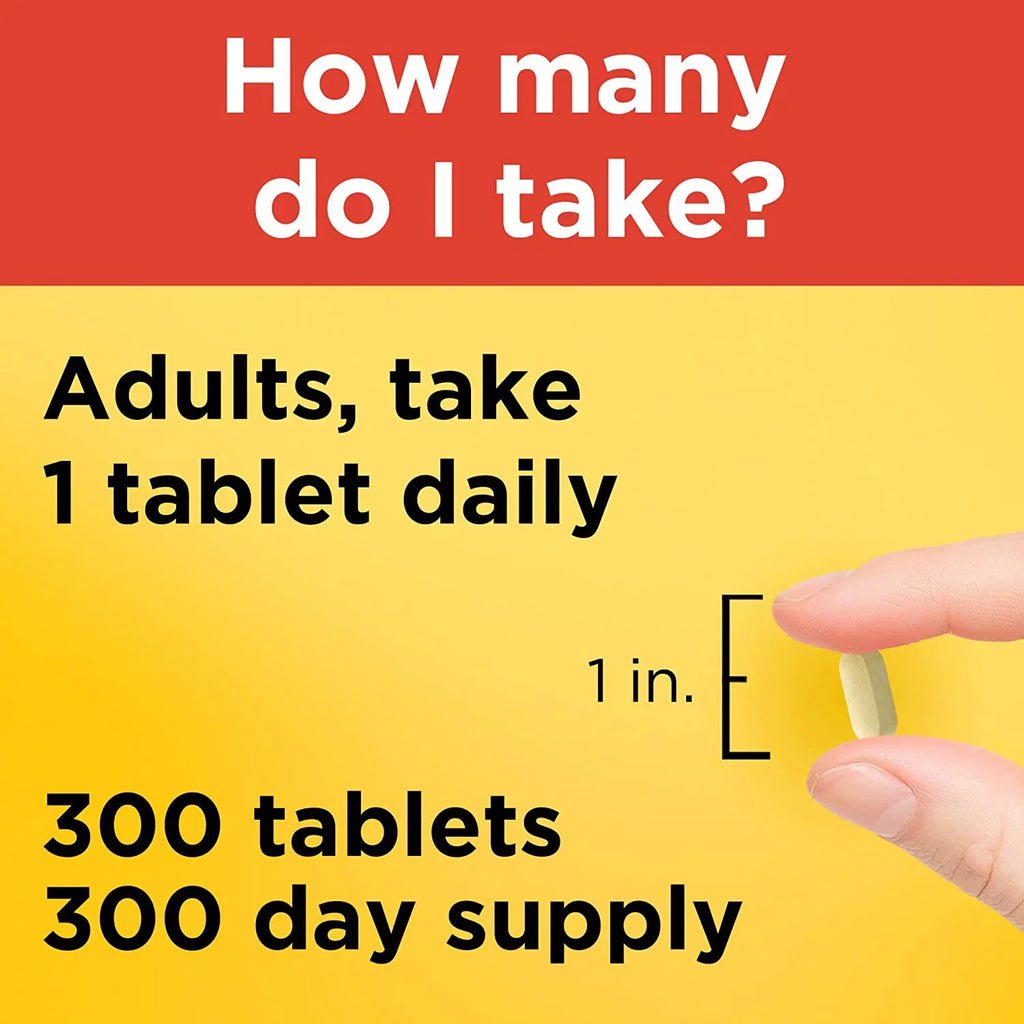 Supply Vitamin Dietary Tablets, Support, 300 C 300 Nature Supplement mg, for Made 1000 Day Immune