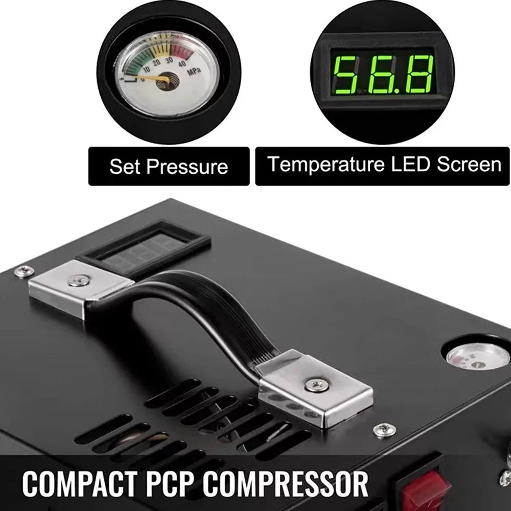 Electric Pressure Shutdown with Transformer Lixada Compressor Barometer Automatic Intelligent High 4500PSI Air Pump Portable