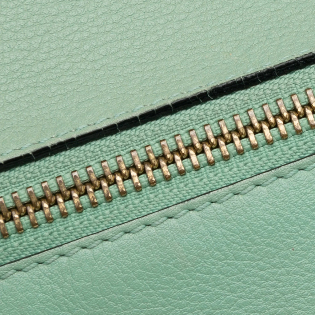 Leather LOEWE Unisex Authenticated Satchel (Good) Puzzle Pre-Owned Small Calf Green
