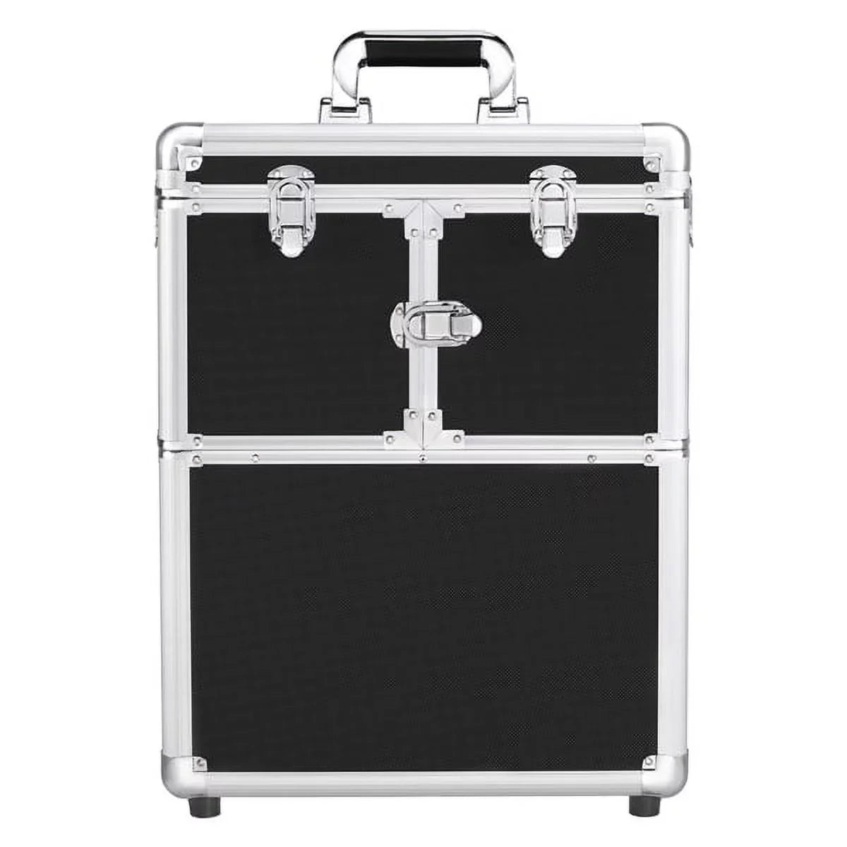 Alden Case Trolley Makeup Rolling Retractable Black Mirror, Wheels, with Design Trays, &