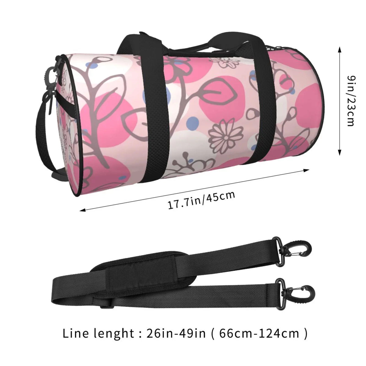 for Sports Travel Bags Stamp Floral Gym XMXT Large Flowers Bag Weekenders Tote Bag Pink Unisex Women,