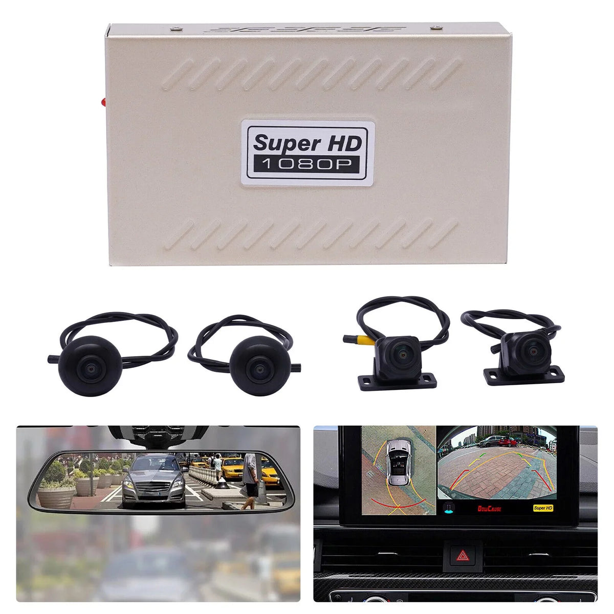 Vision Super Bird Panoramic Kit Camera System Parking Vision Monitor, Car HD Recorder 4-Camera DVR Car Night View Seamless Recorder Night 360°