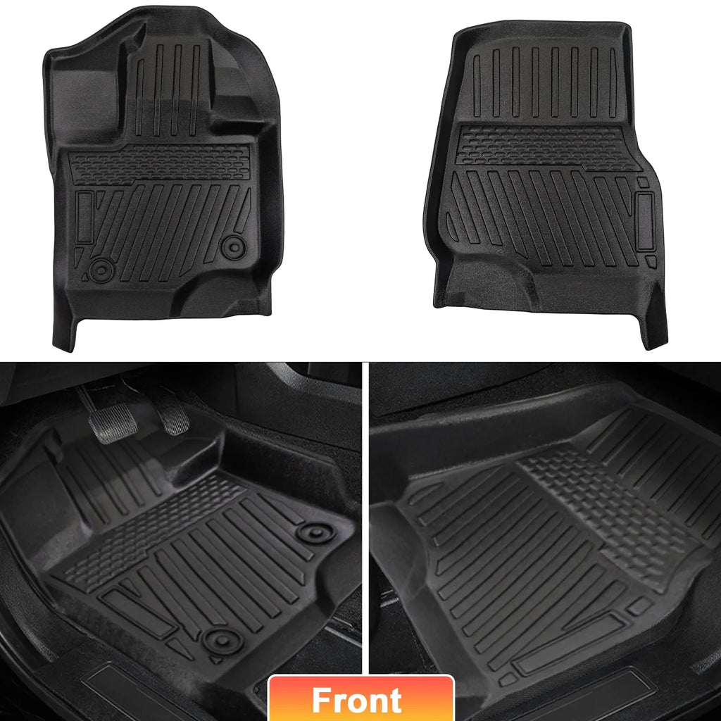 Floor For & 2015-2024 & SuperCrew Floor Seats All-climate Cab,Custom Super Mats 2nd For W/O F150 TPE 2015-2024 F150 Seat,Only 3PCS Crew&Bucket & Rear F-150 1st Storage Mats Front Row