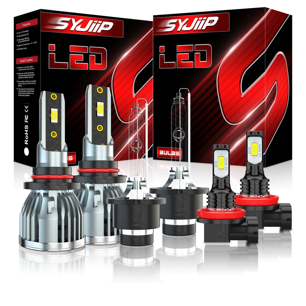 9005 Light LED HID Beam D4S D4S High Combo 6Pcs Bulbs 9005/HB3 Headlight Beam Low Fog