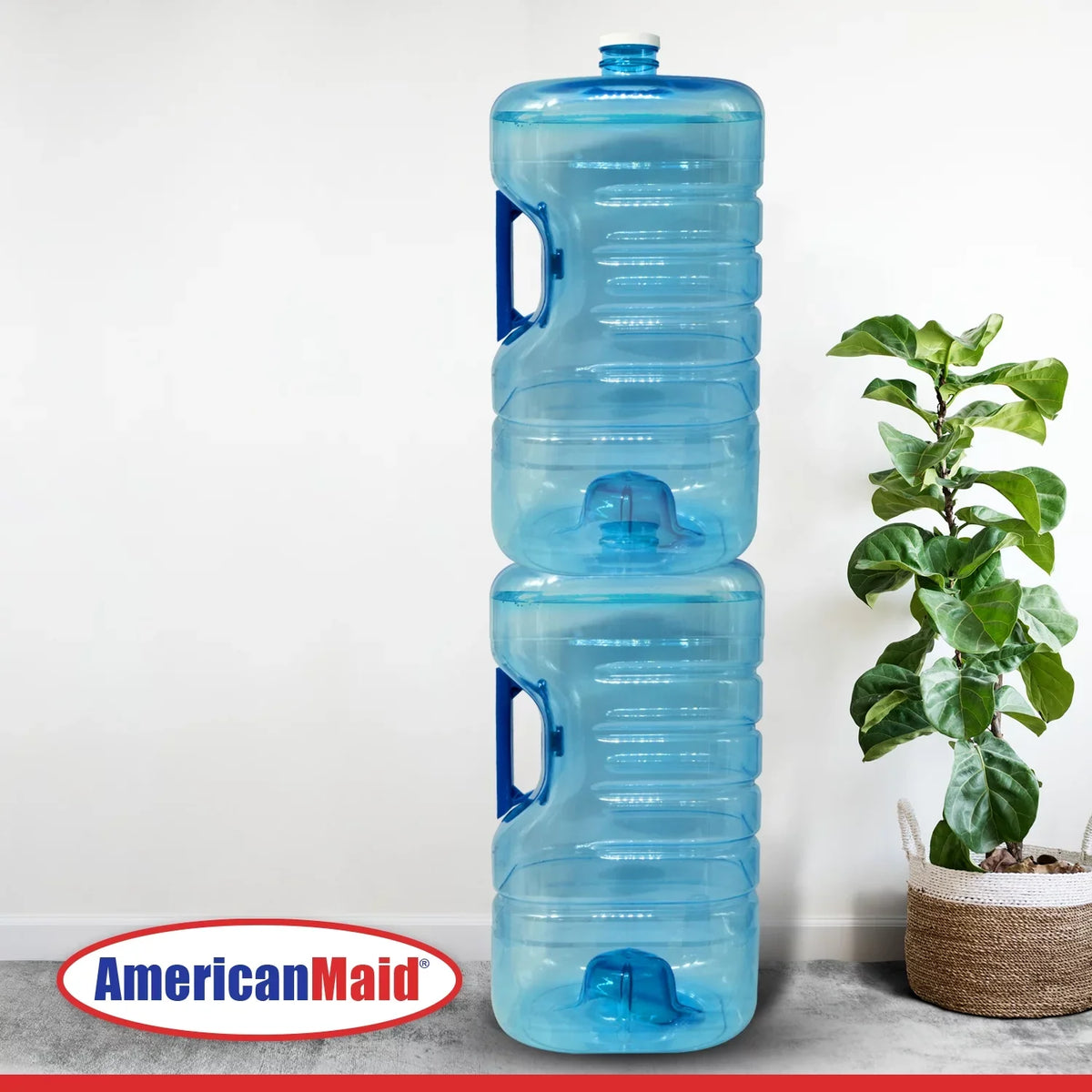 Square 5 Bottle, Pack Gallon Stackable 2 American Maid liquid