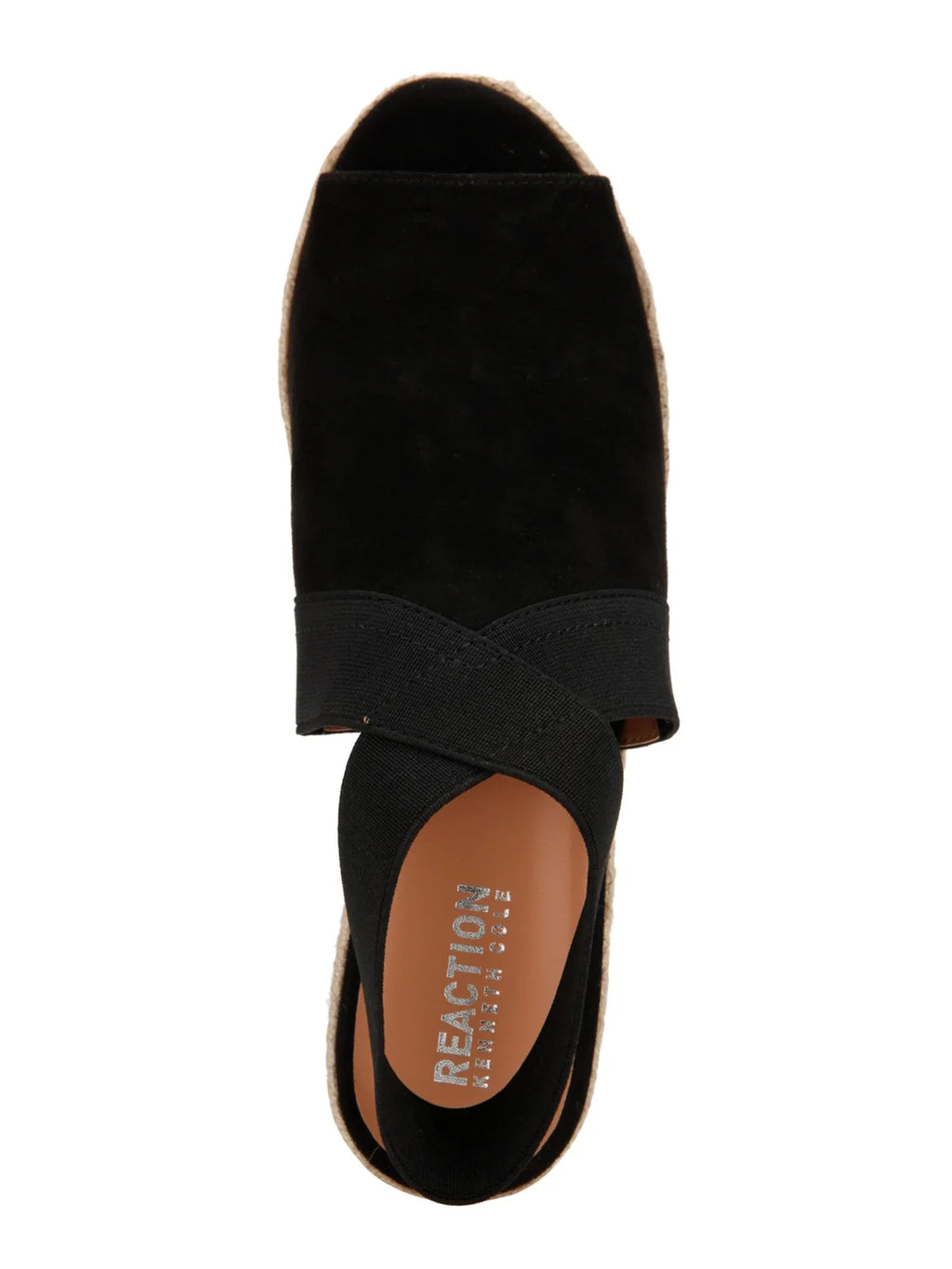 REACTION 1/2" Wedge M Stretch Womens Ankle On Flex 8.5 KENNETH Toe Strap Carrie Round Espadrille Comfort Shoes Padded Slip Gore COLE Black Platform
