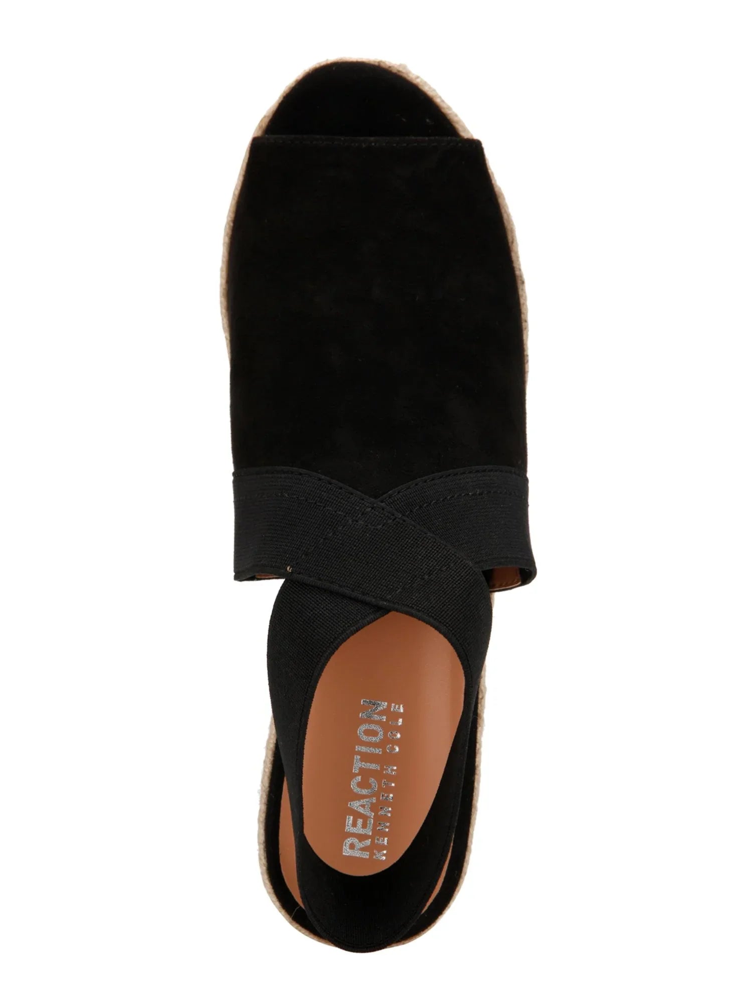 REACTION 1/2" Wedge M Stretch Womens Ankle On Flex 8.5 KENNETH Toe Strap Carrie Round Espadrille Comfort Shoes Padded Slip Gore COLE Black Platform