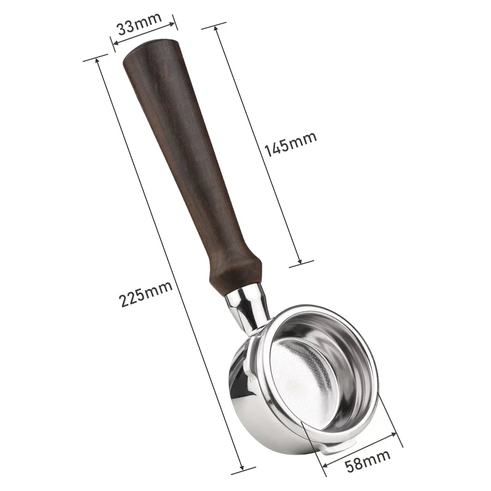 Replacement Stainless Ba102 Ears Ba101 Filter For Barsetto Naked Calphalon Wooden Coffee Portafilter 58Mm Iq 3 Bottomless Handle Cup Basket Steel Temp