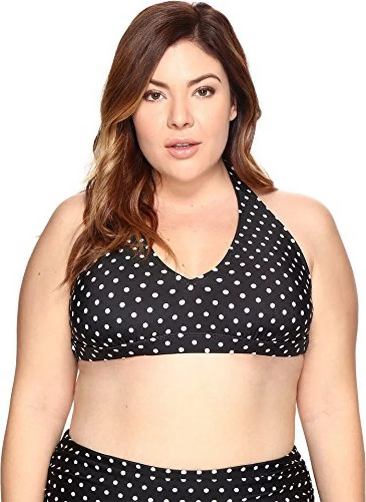 Dots Swimsuit Ralph Women's LAUREN Lauren 20W Halter Plus Top,