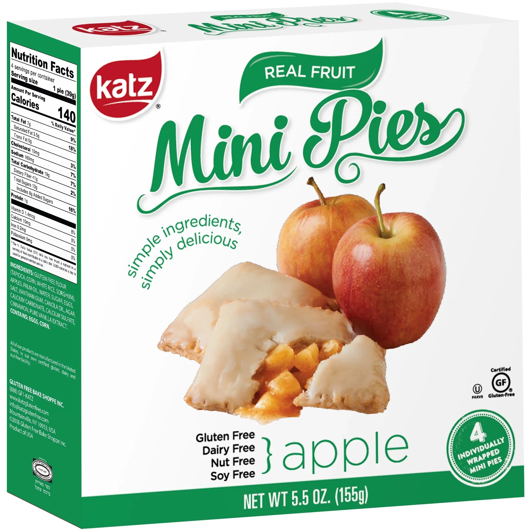 Free Gluten Gluten Katz Mini | Soy | Free, Free, Free, Kosher Each) Pies Dairy Nut Ounce Free,