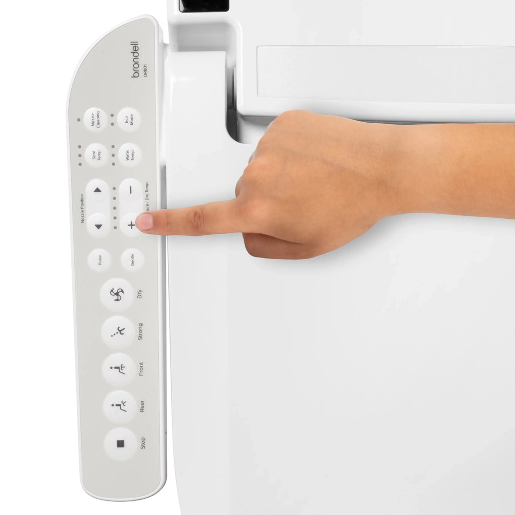 Swash Brondell Deodorizer, Dryer White Bidet and Sidearm DR801 Select Air Round Warm with Seat