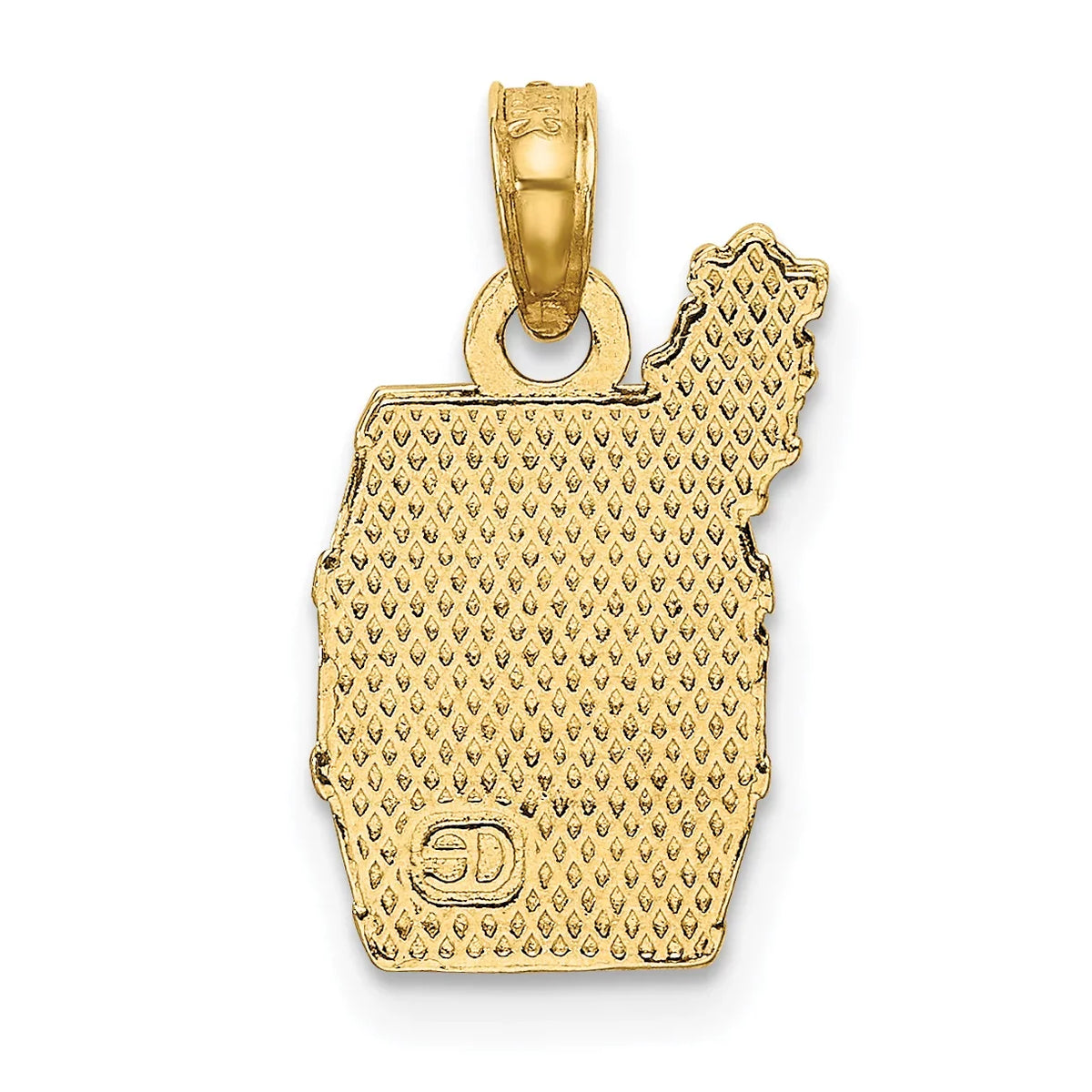 Wine FJC with Gold Yellow Finejewelers Charm Barrel Grapes 14k