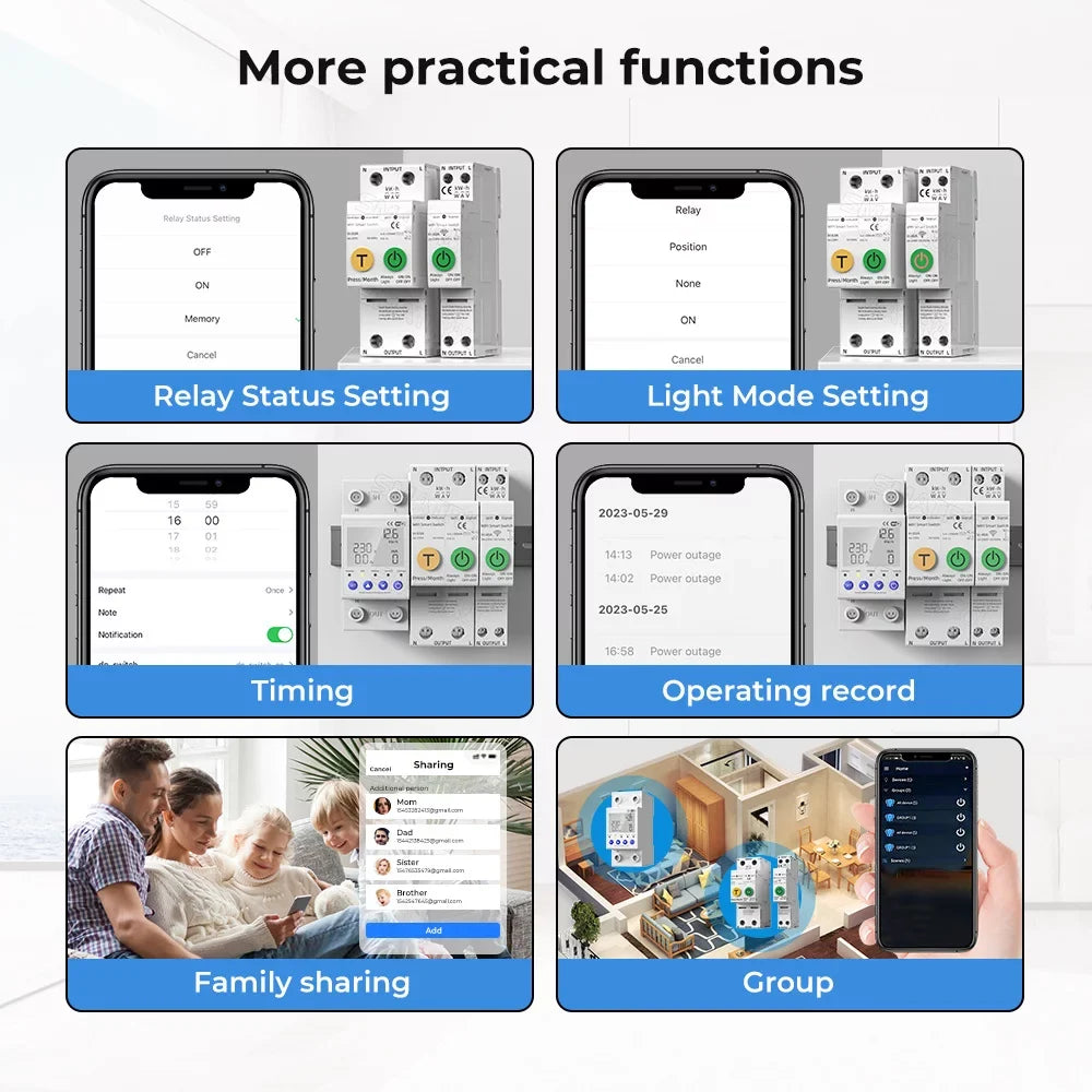 Settable Voltage Voi Htovila Values Intelligent APP WiFi Assistant Automatic with Multifunctional Reclosing Mobilephone Meter for Compatible Protections Current Protector Control
