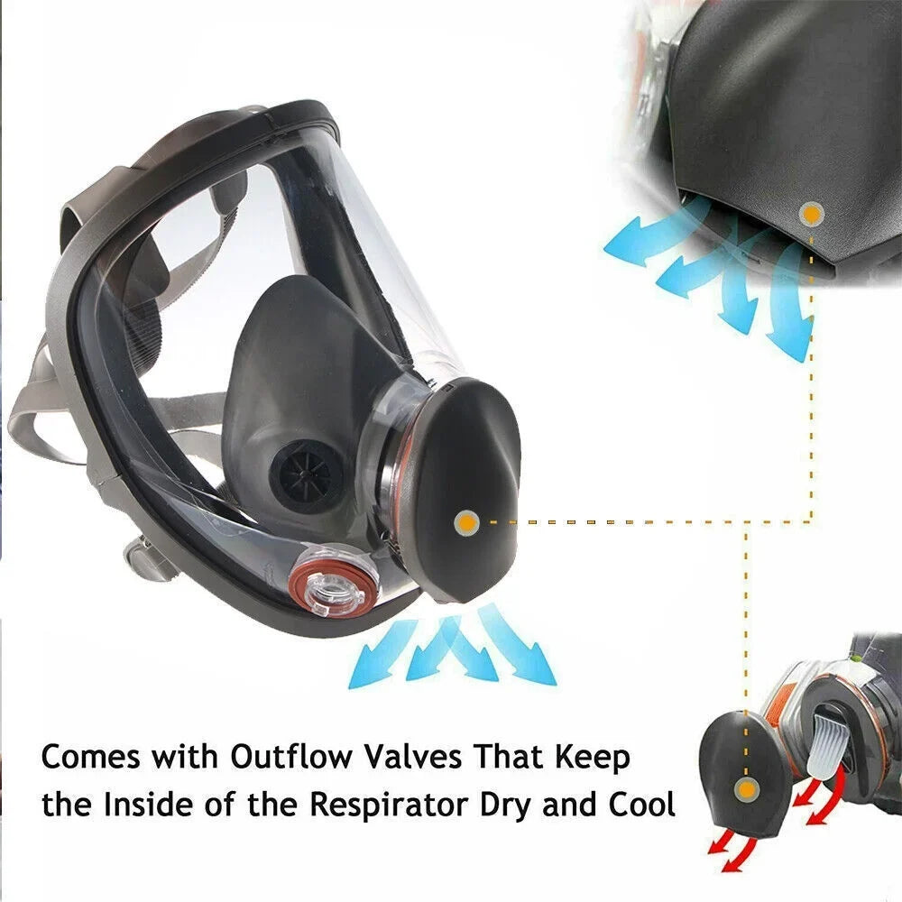 Full 6800 Face Mask w/Filters Spraying Facepiece Set Painting Respirator Gas for