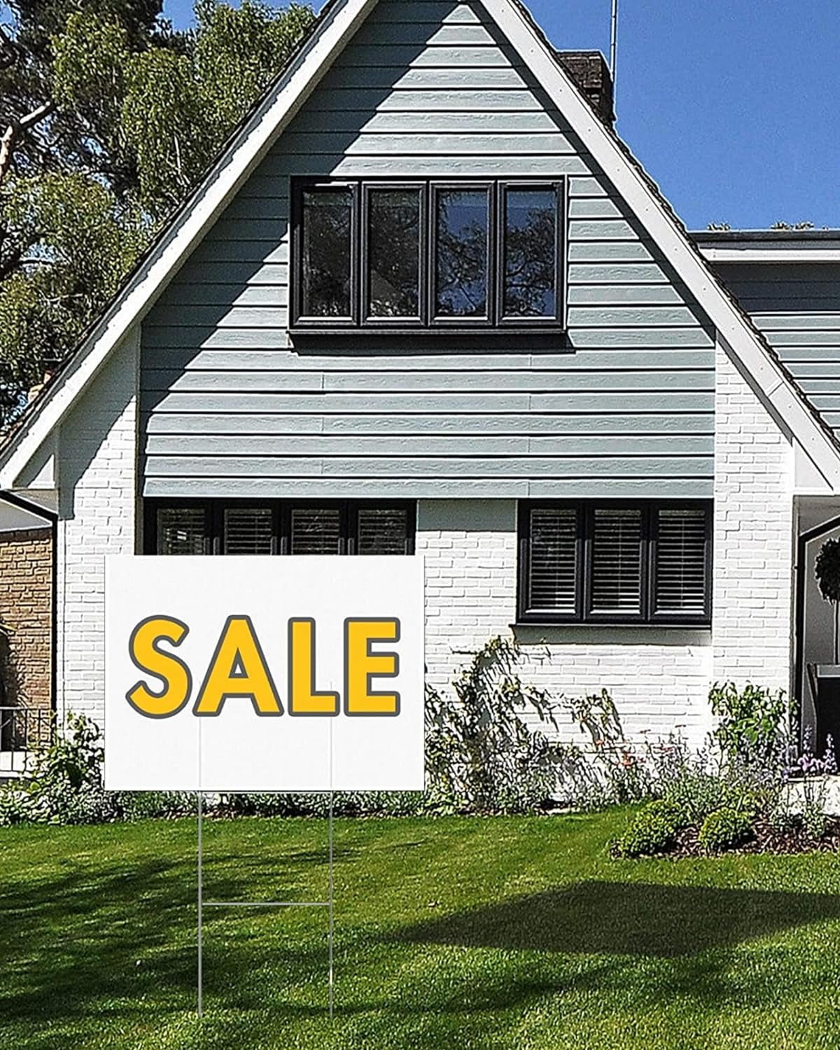 17 for House Pack 12 Blank Rent,Party Garden White Birthday, Sale Inches Lawn 4 Thten Signs Guidepost, Decorations, Stakes, Yard Signs Garage Yard Open Garage Happy Sign x with Sale, Large