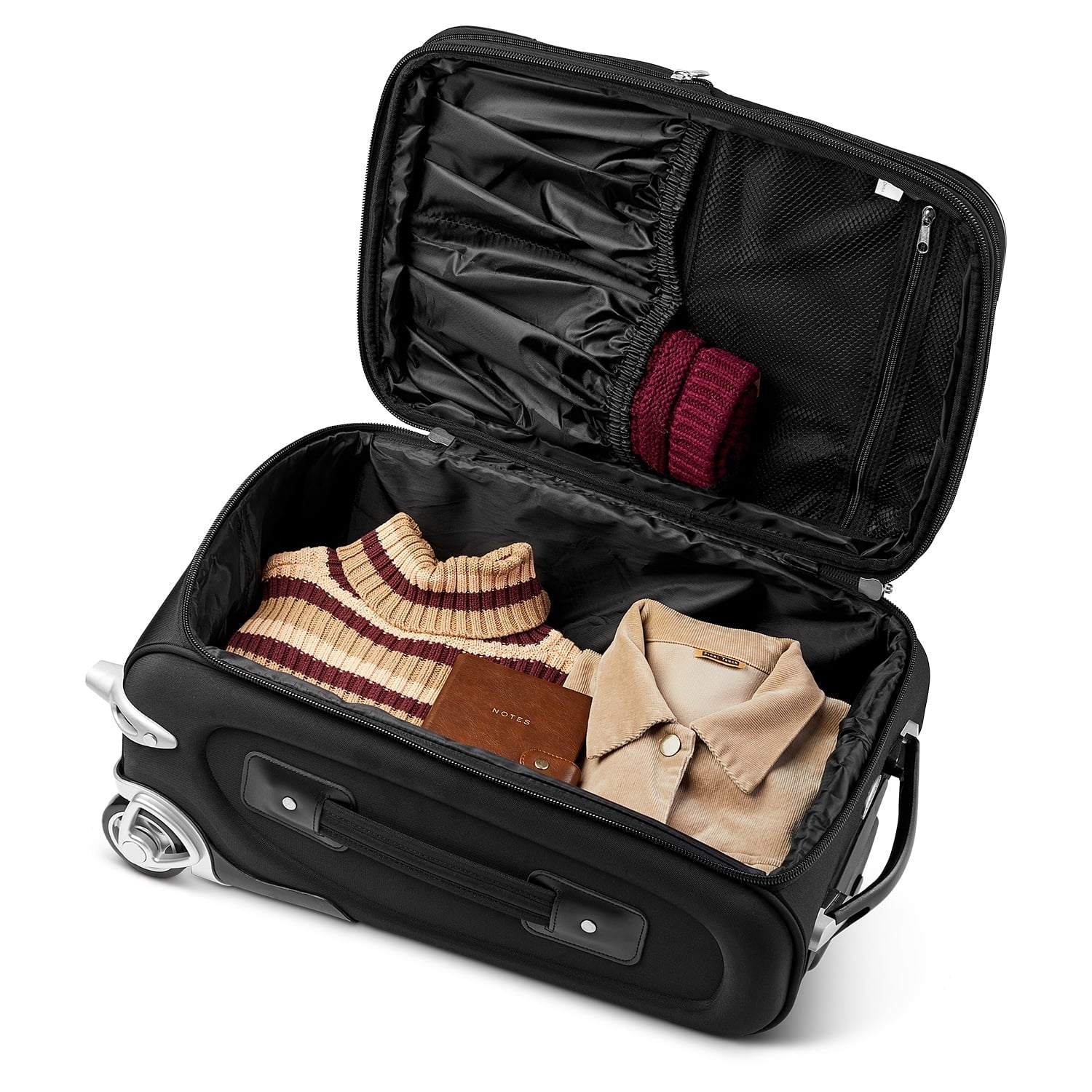 Texas Black Suitcase Longhorns Carry-On MOJO Rolling 21" Softside