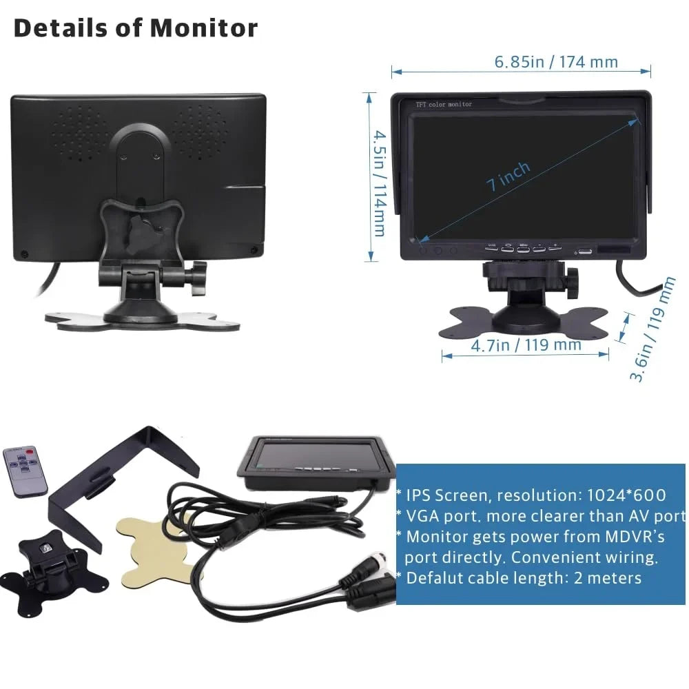 Fleet View RV Bus Video Wifi CELLULAR Van Cameras GPS Rear 4 JOINLGO LTE DVR Vehicle Web/APP Kit 4G CCTV Recorder 4 Side Truck Backup Bus 1080P Car on IP68 for Front View Remote Channel