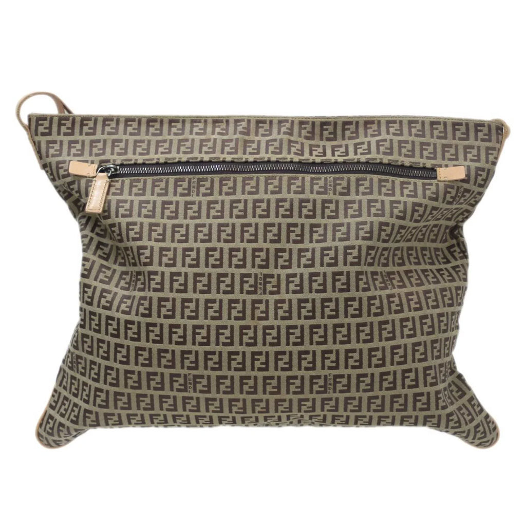 2355.7VA020.28E bag Brown Zucca Shoulder pattern Pre-Owned FENDI (Good)