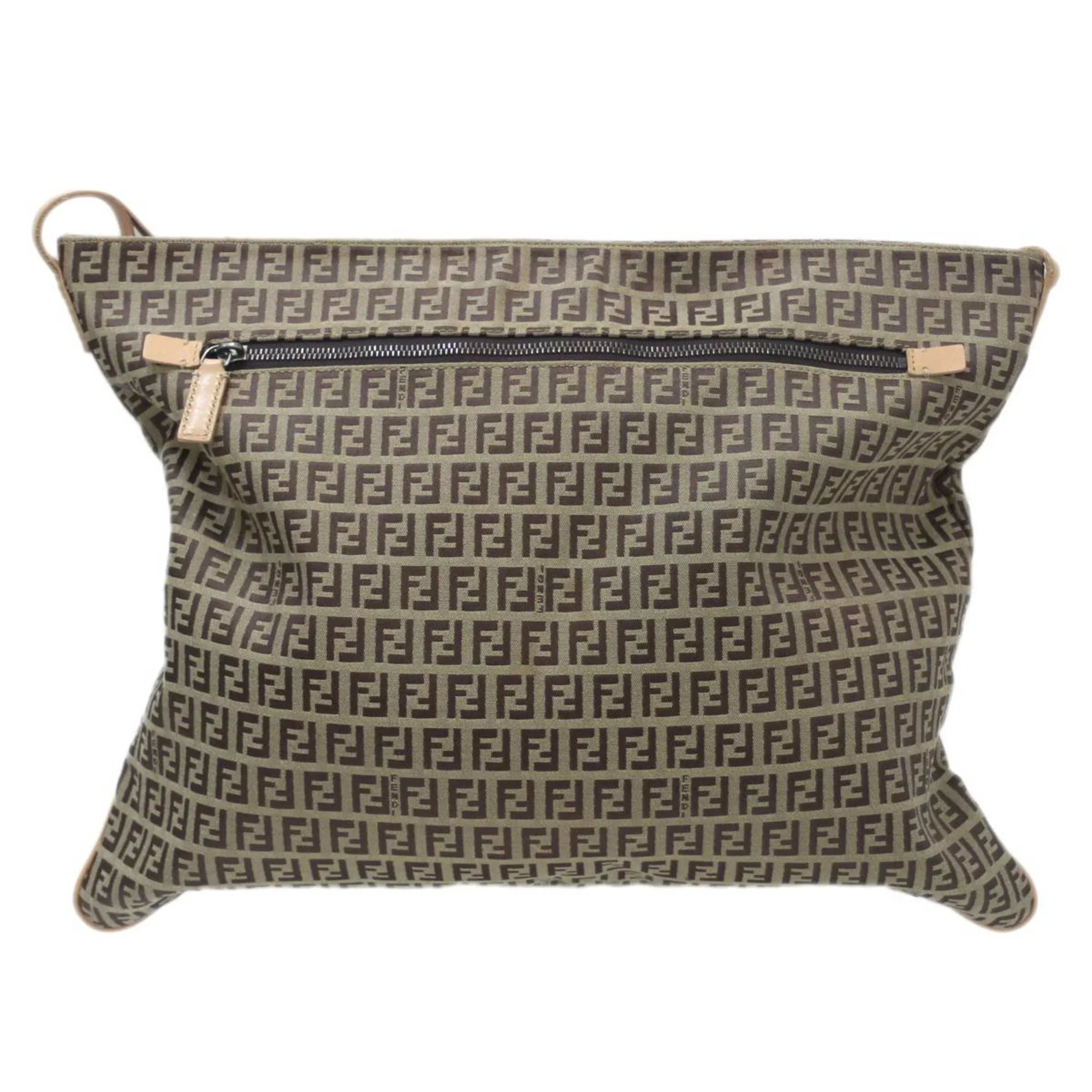 2355.7VA020.28E bag Brown Zucca Shoulder pattern Pre-Owned FENDI (Good)