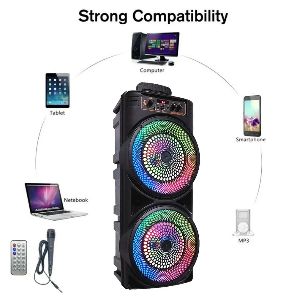 8-inch Loud Bluetooth Speaker 6000W Speaker -FM/AUX/MP3/USB System Party Party Heavy Portable Bass Subwoofer Mic & Dual Sound TIANLAIMEI