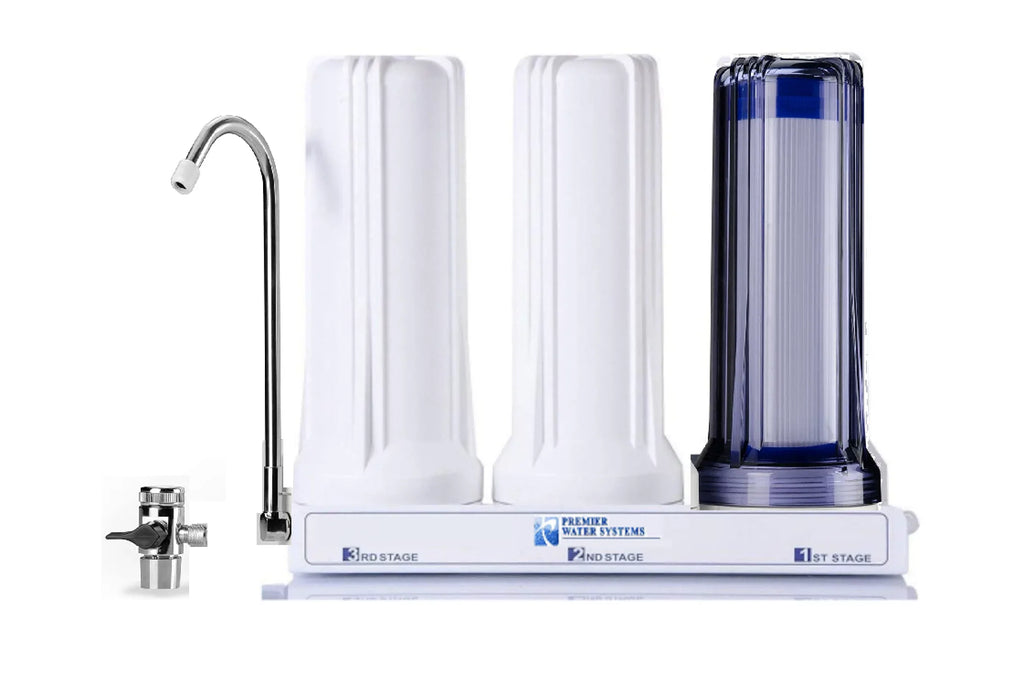/GAC Premier Top Counter Sediment/Carbon System Block Filters liquid with Triple Filtration