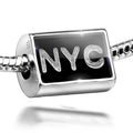Ice Charm Silver NYC Neonblond Cubes Bead Clear on Sterling 925 Black