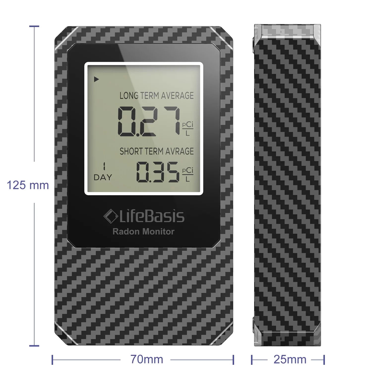 Operated Basis Detector Home Life Digital Radon Detector Portable Battery Radon