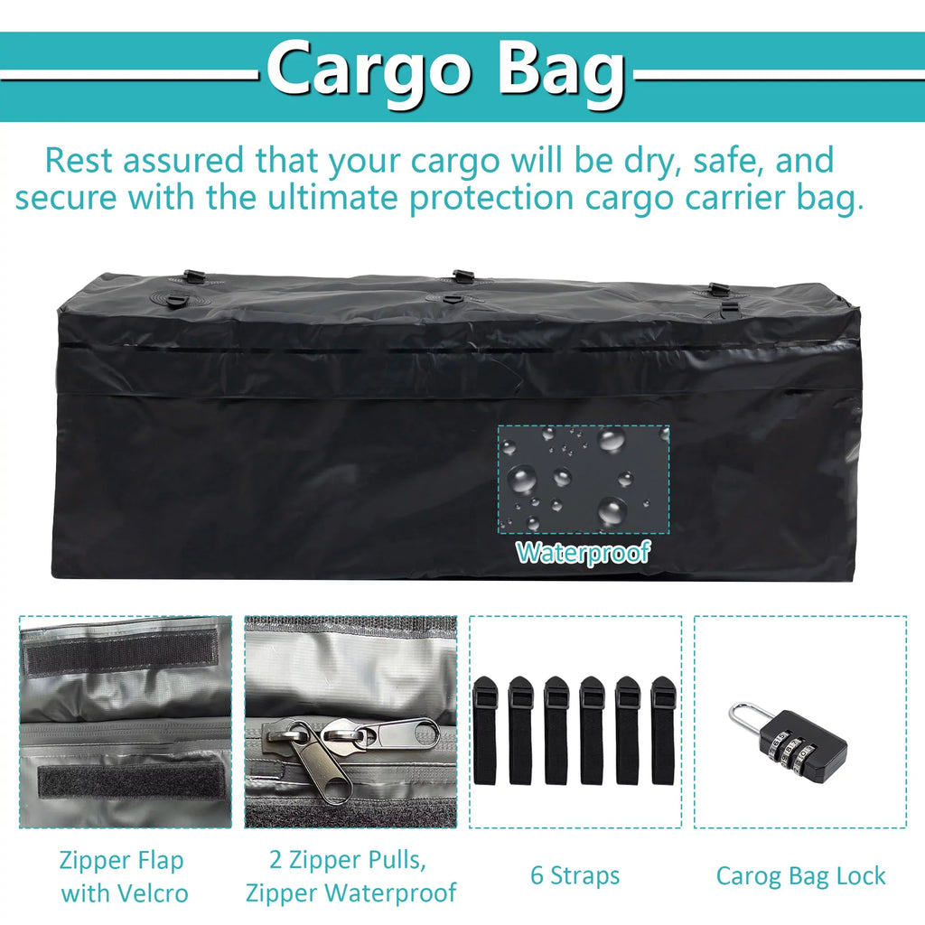 Trailer, 6" 24" Mounted Truck Car 60" x Cargo SUV Folding with Capacity Cargo Black Basket Hitched for 500lb x Net,