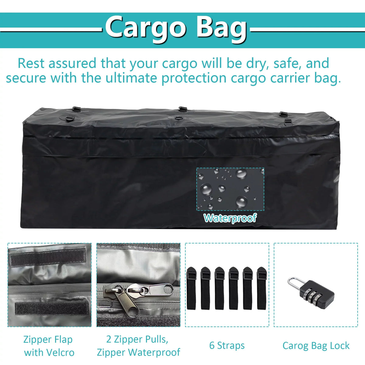 Trailer, 6" 24" Mounted Truck Car 60" x Cargo SUV Folding with Capacity Cargo Black Basket Hitched for 500lb x Net,