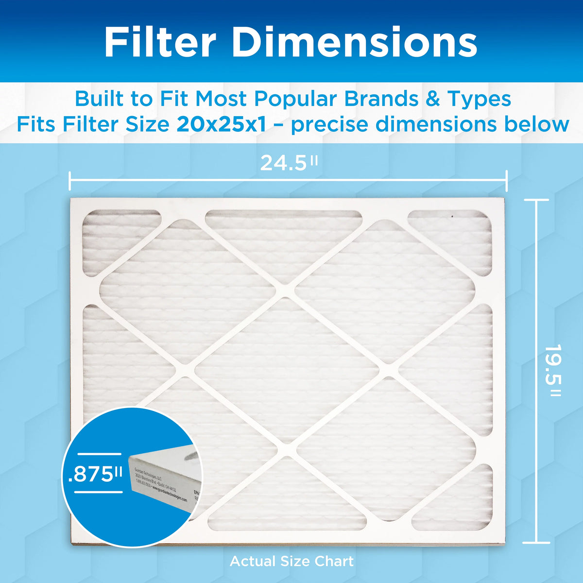 20 Pleated Air 12 Furnace 1 x Guardian (4-Pack) Filters Germ AC x MERV 25 HVAC