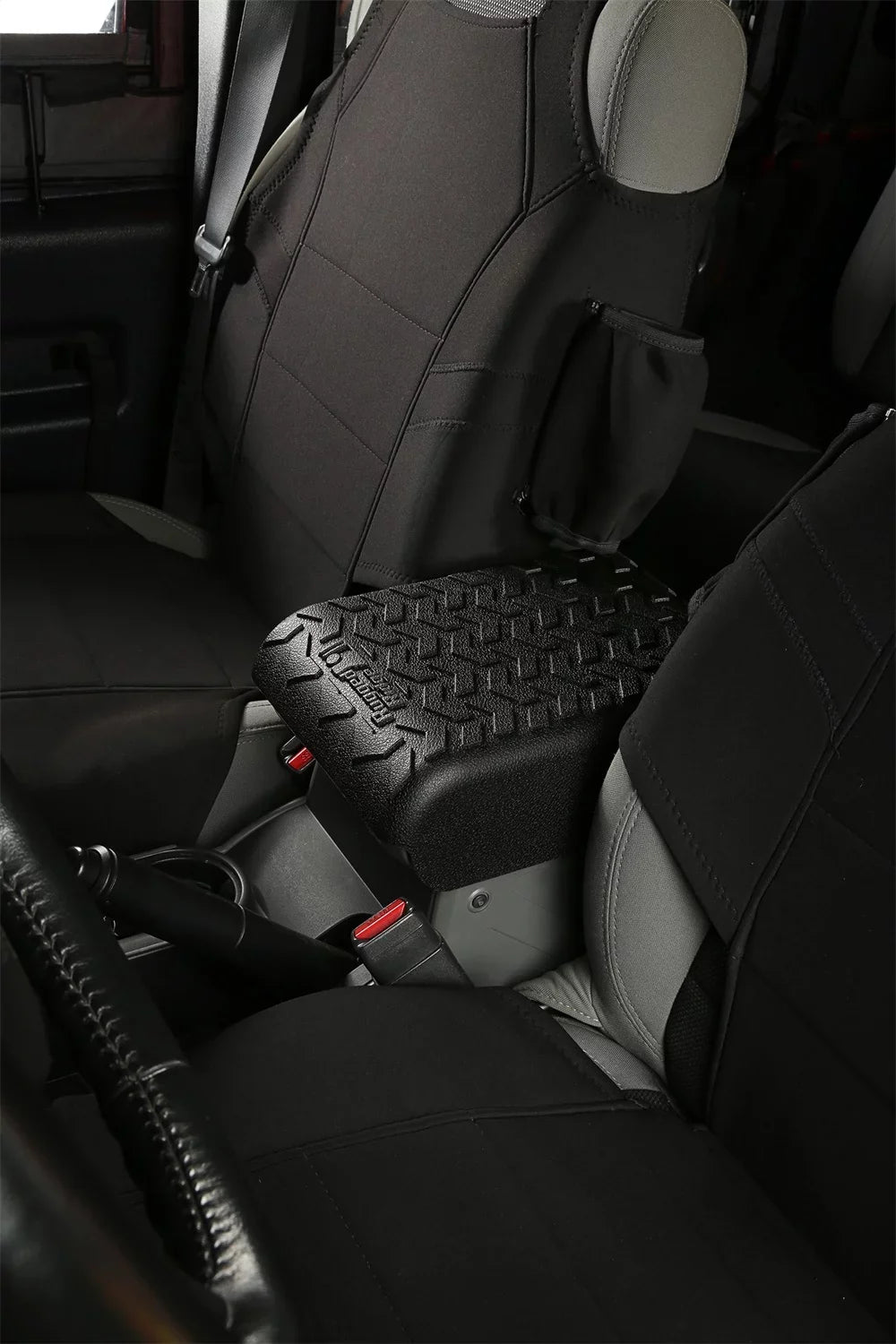 07-10 Wrangler Jeep Console Cover, JK 13107.40 Rugged Center Black; Ridge