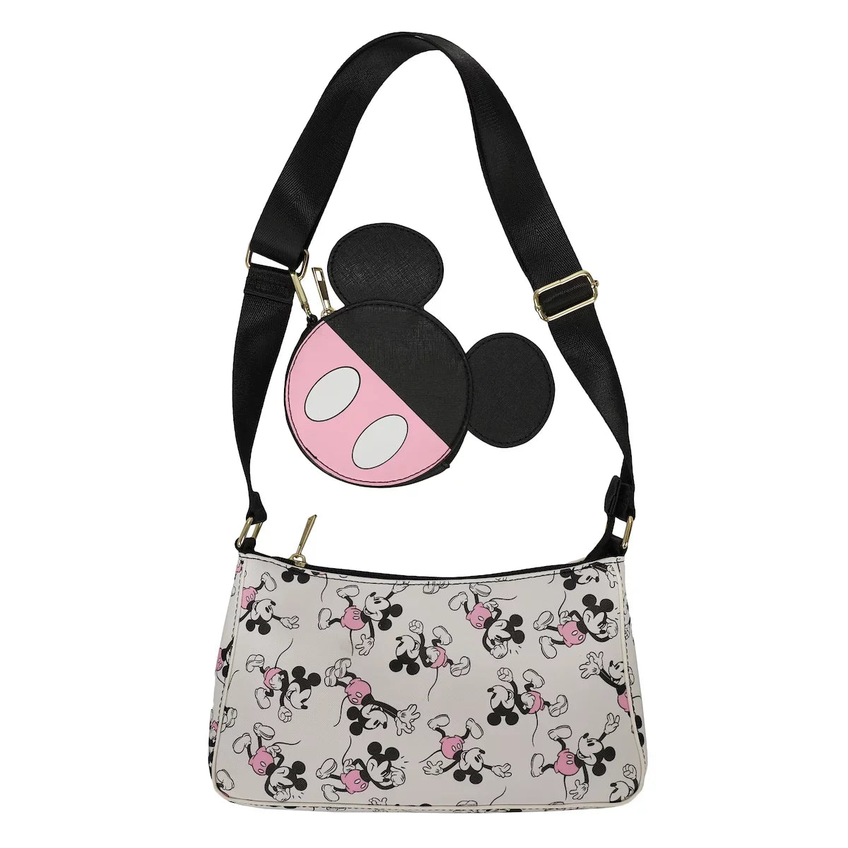 Purse With Mouse Removable Coin Disney Mickey Handbag Women's White