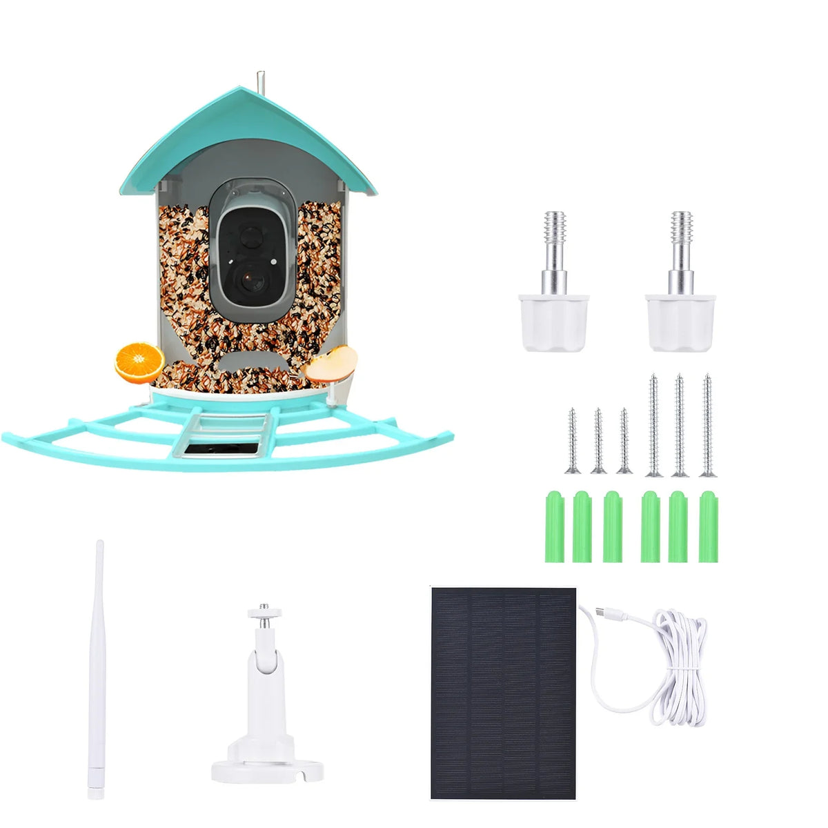 With Vico Ai Squirrel Solar Ai Feeder Deterrent Camera Surveillance CameraVideo Wifi Powered Camera Camera With Feeder AppAi Pir Andoer Wireless camera,Feeder Smart 1080p Species Camera