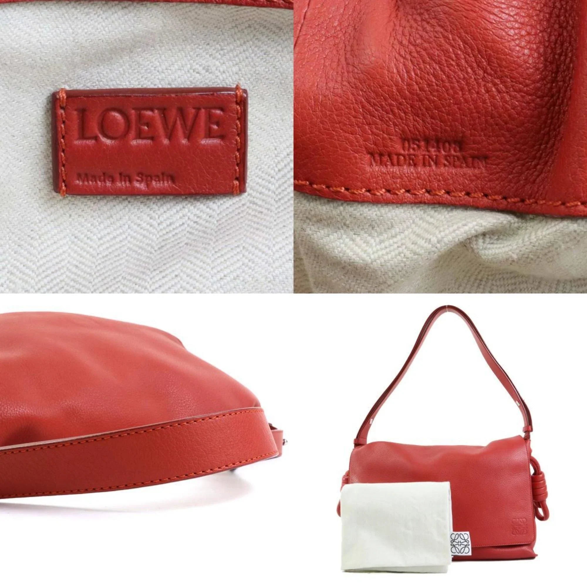 (Good) Leather Women's LOEWE Red Bag Shoulder Pre-Owned Orange