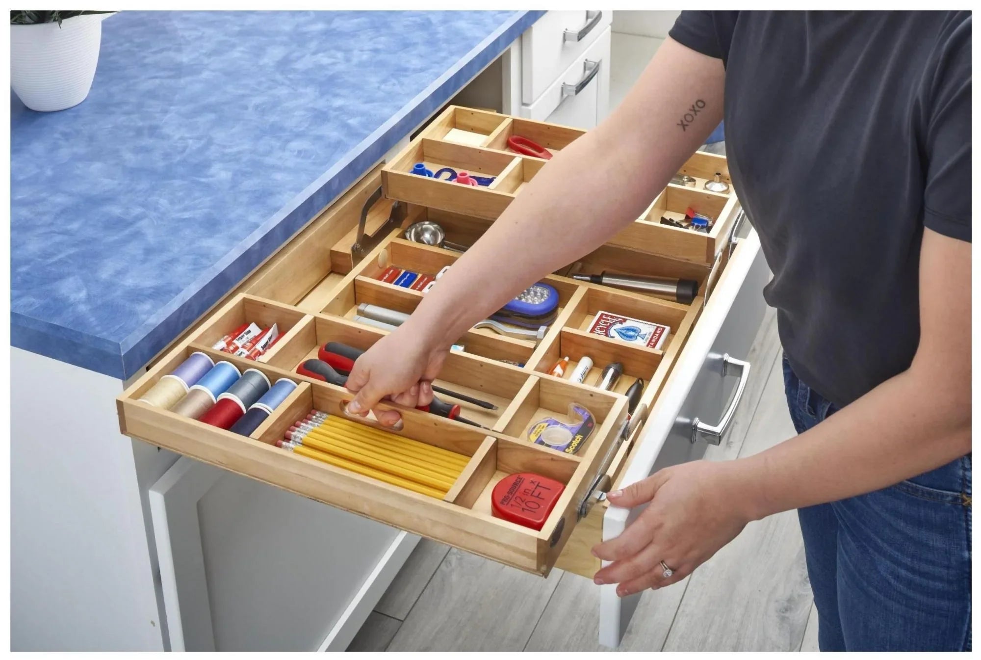 '- 4Wtmd-24H-1 Tiered Drawer 4Wtmd Cabinets Series Rev-A-Shelf 24" Organizer For Kitchen