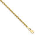 for Rope with 2.25mm Adults Women 14kt Chain Real Chain Yellow for Men Gold Diamond and Cut Clasp Lobster Teens; Bracelet; and
