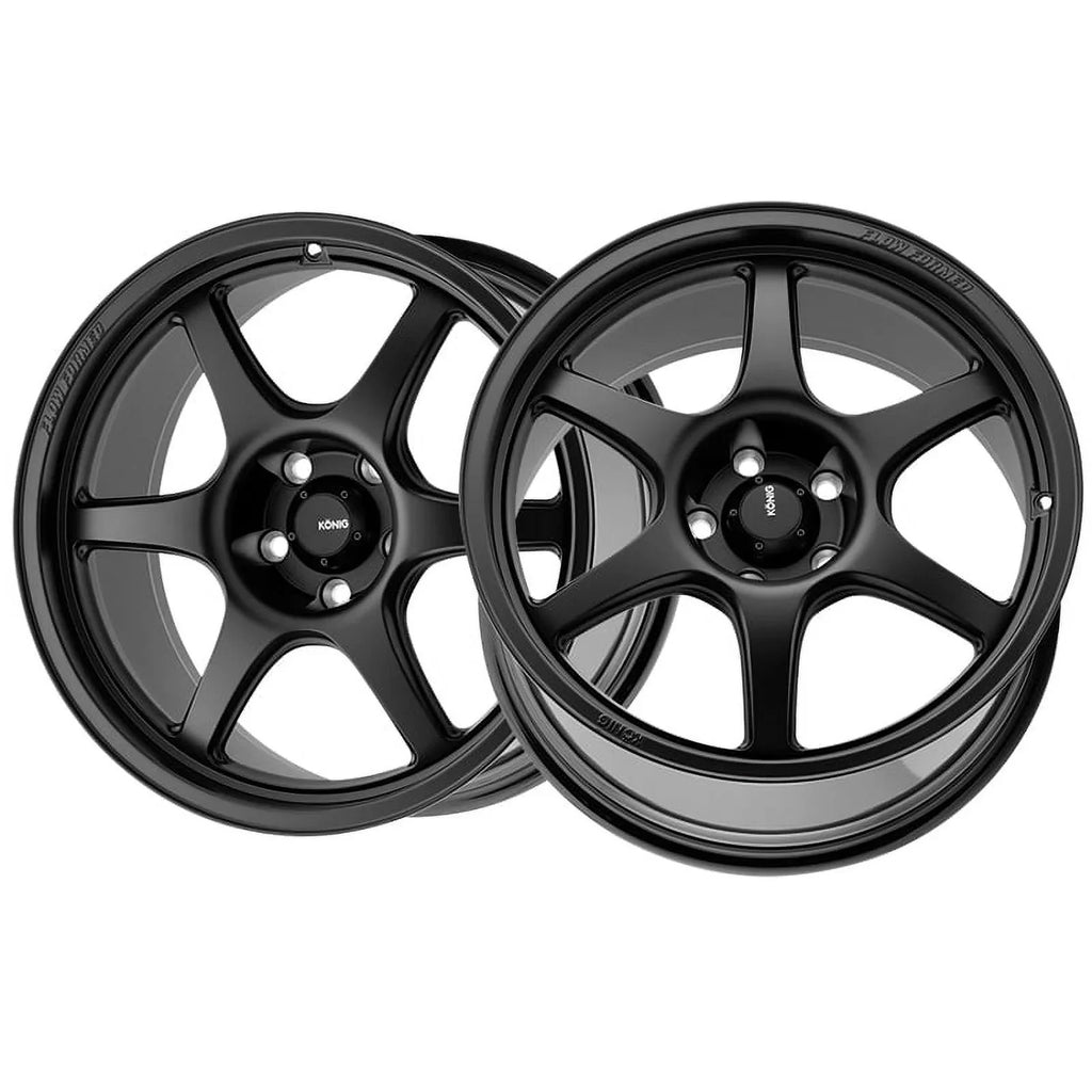 5x114.3 Matte 106B 17x8 (38mm) Black Wheel Hexaform Konig