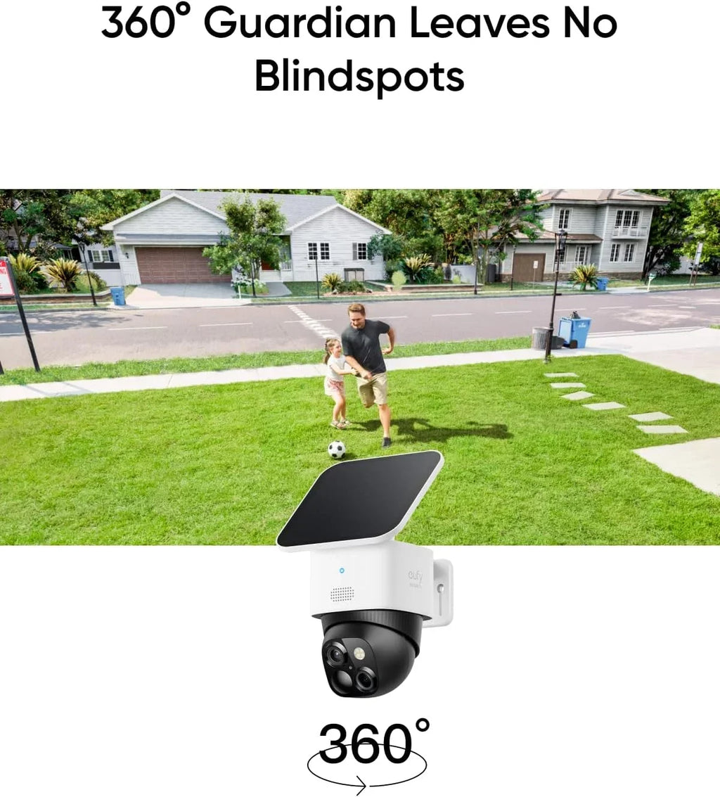 Wi-Fi, Camera, No 2.4 360° Blind Spots, Monthly SoloCam Compatible S340, HomeBase Solar Camera, exterior Fee, Security Surveillance, Wireless GHz S380 eufy No Security
