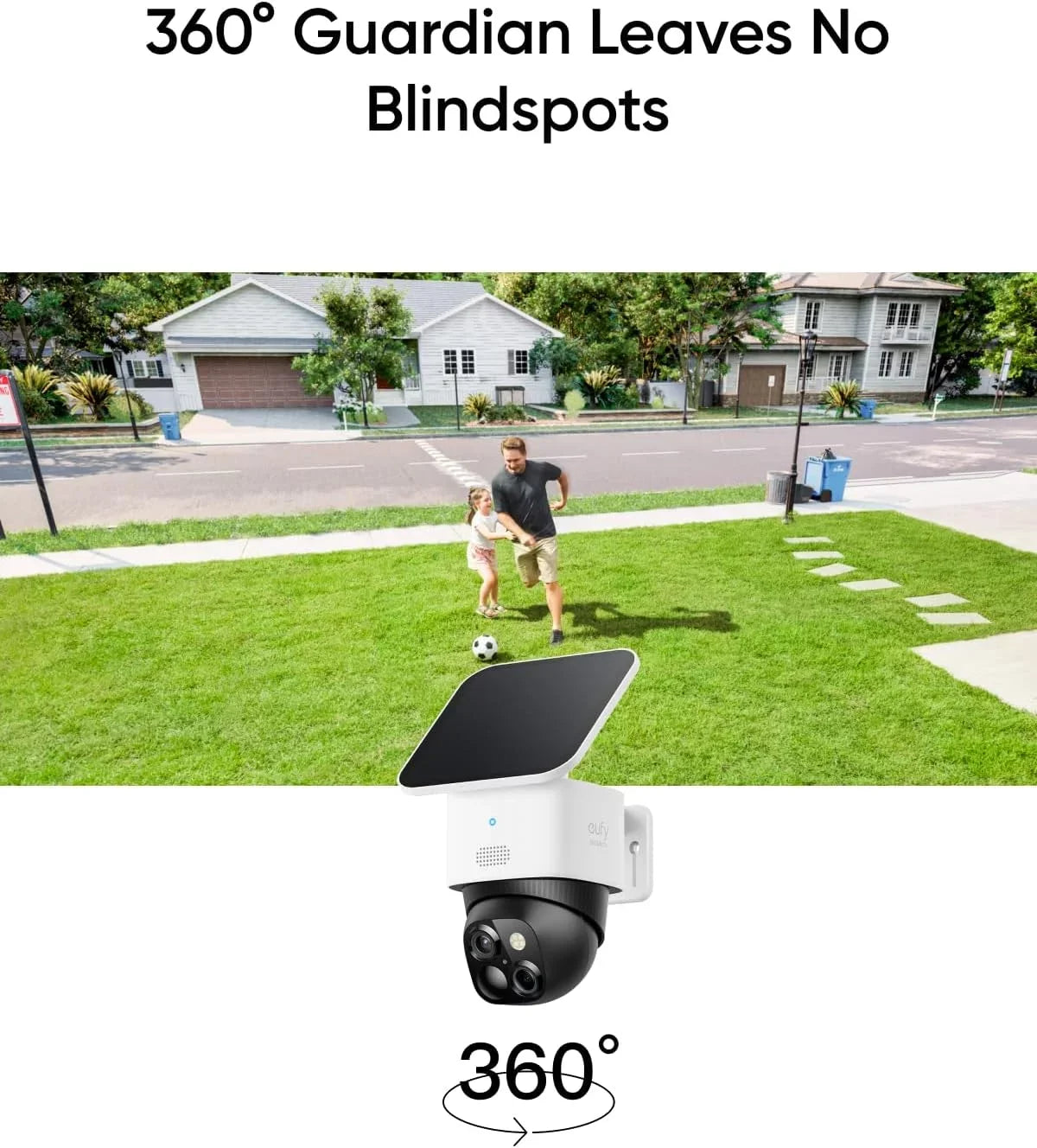 Wi-Fi, Camera, No 2.4 360° Blind Spots, Monthly SoloCam Compatible S340, HomeBase Solar Camera, exterior Fee, Security Surveillance, Wireless GHz S380 eufy No Security