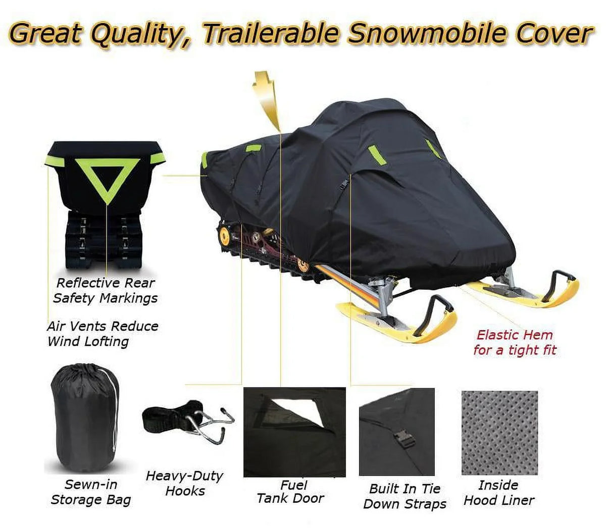 Machine FAN 2005-2007 600 Bombardier 550, Compatible Denier snowmobile Sled Doo Ski Gear Snow Snow Trailerable model Cover for GSX