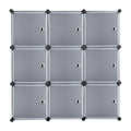 Storage Doors DIY 9-Cube Book Organizer Units, Plastic Closet Cabinet, with Shelving Modular Shelf BMTBUY